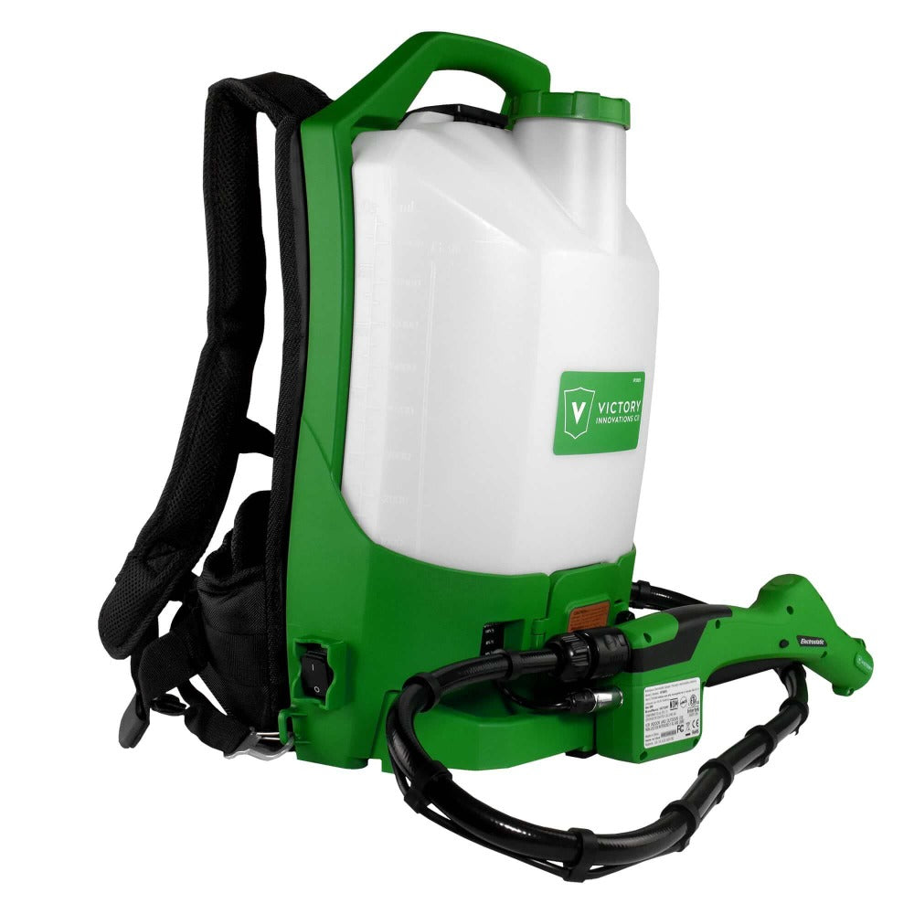 Victory Professional Cordless Electrostatic Backpack Sprayer Package includes disinfectant spray