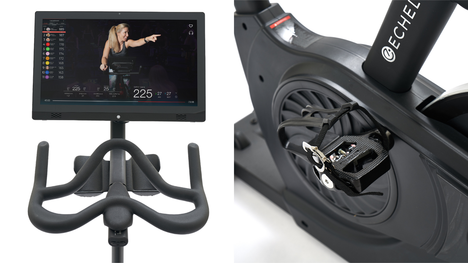 Close up detail shots of the Echelon commercial spin bike for sale