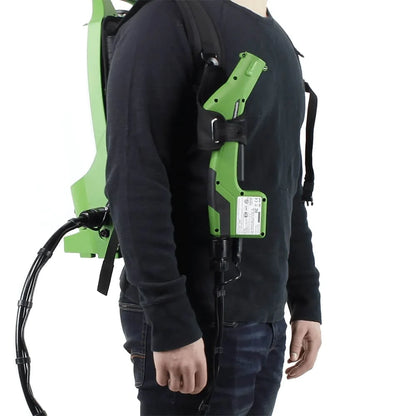 Victory Professional Cordless Electrostatic Backpack Sprayer Package on a person. includes disinfectant spray